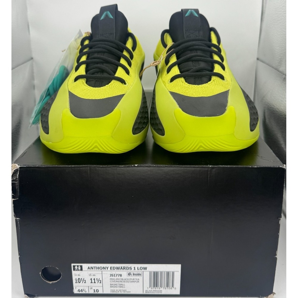 Adidas AE 1 Low Preloved Lime/Core Black/Pure Teal Lace-Up JS1778 Men Sz 10.5